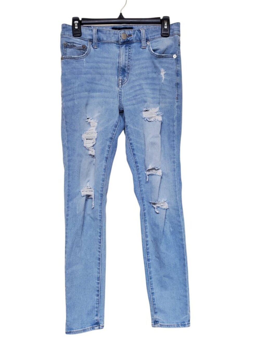 Aeropostale High Rise Jegging Light Wash Distressed Ripped Denim Jeans Sz 8 Reg